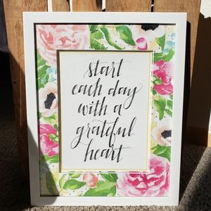 Grateful Floral Wall Decor